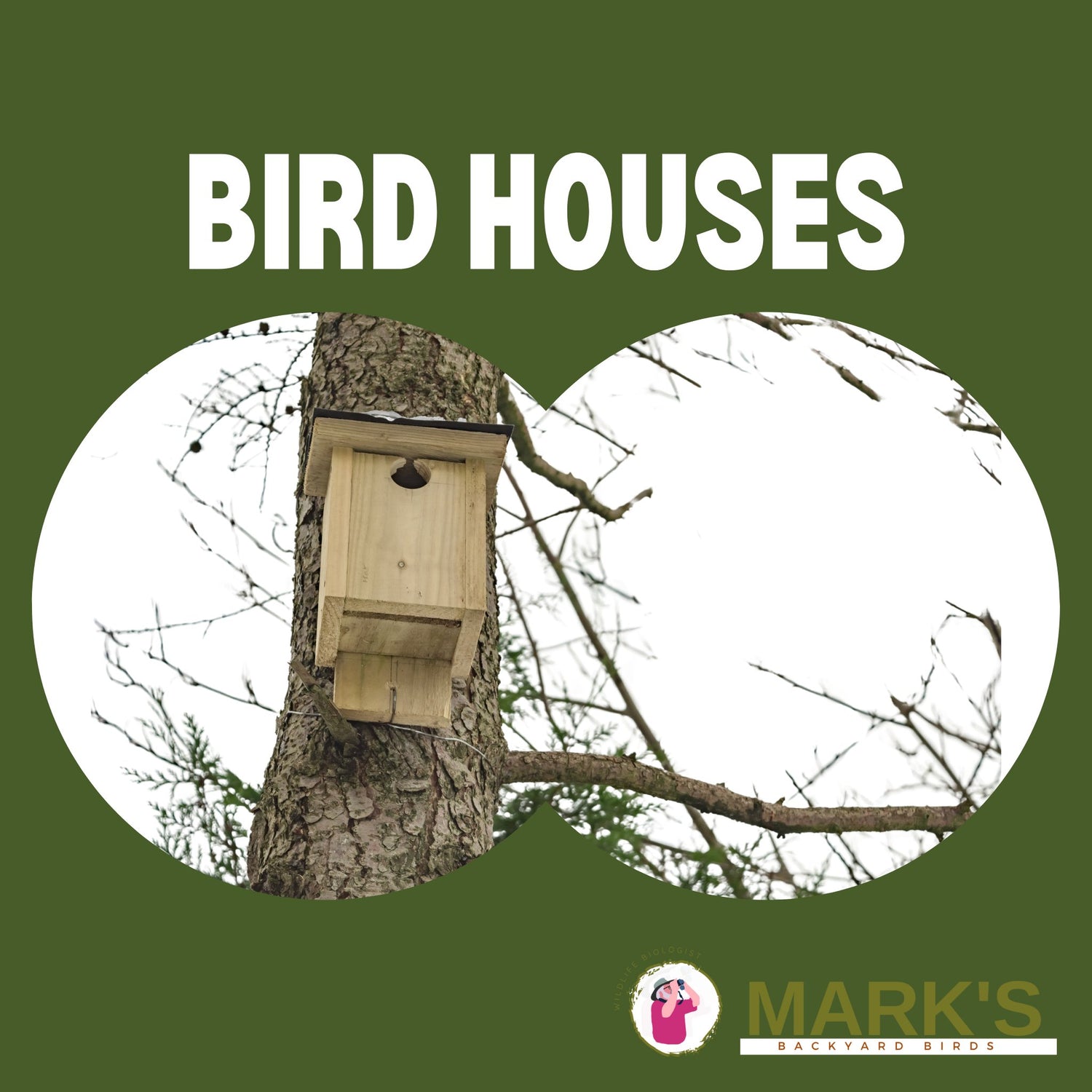 Tan bird house with metal guard around hole