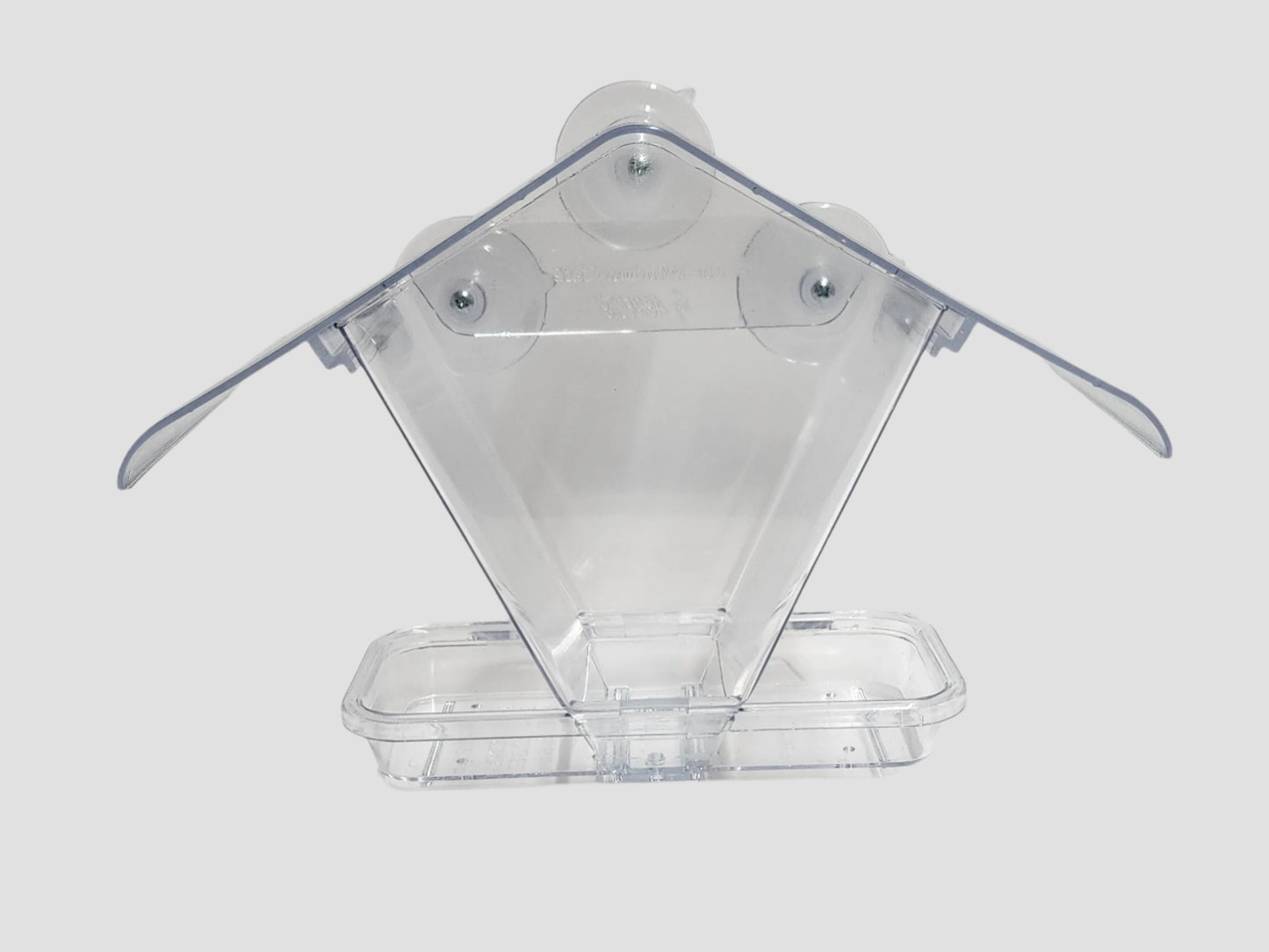 Clear diamond shaped feeder with three suction cups