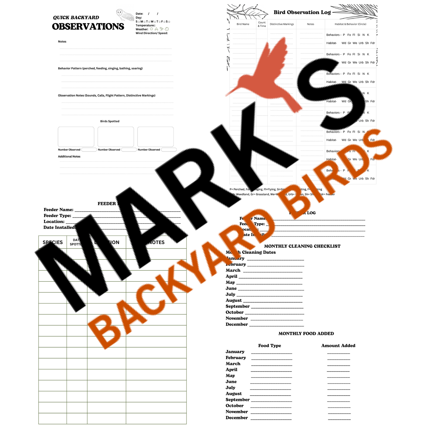 Backyard Bird Journal | Observe & Track Backyard Birds