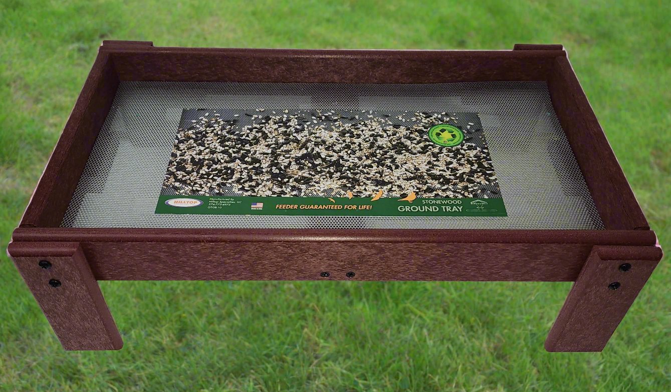 Cherry Red recycle material tray with four legs and metal screen