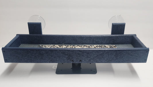Wide blue window mount feeder with suction cups