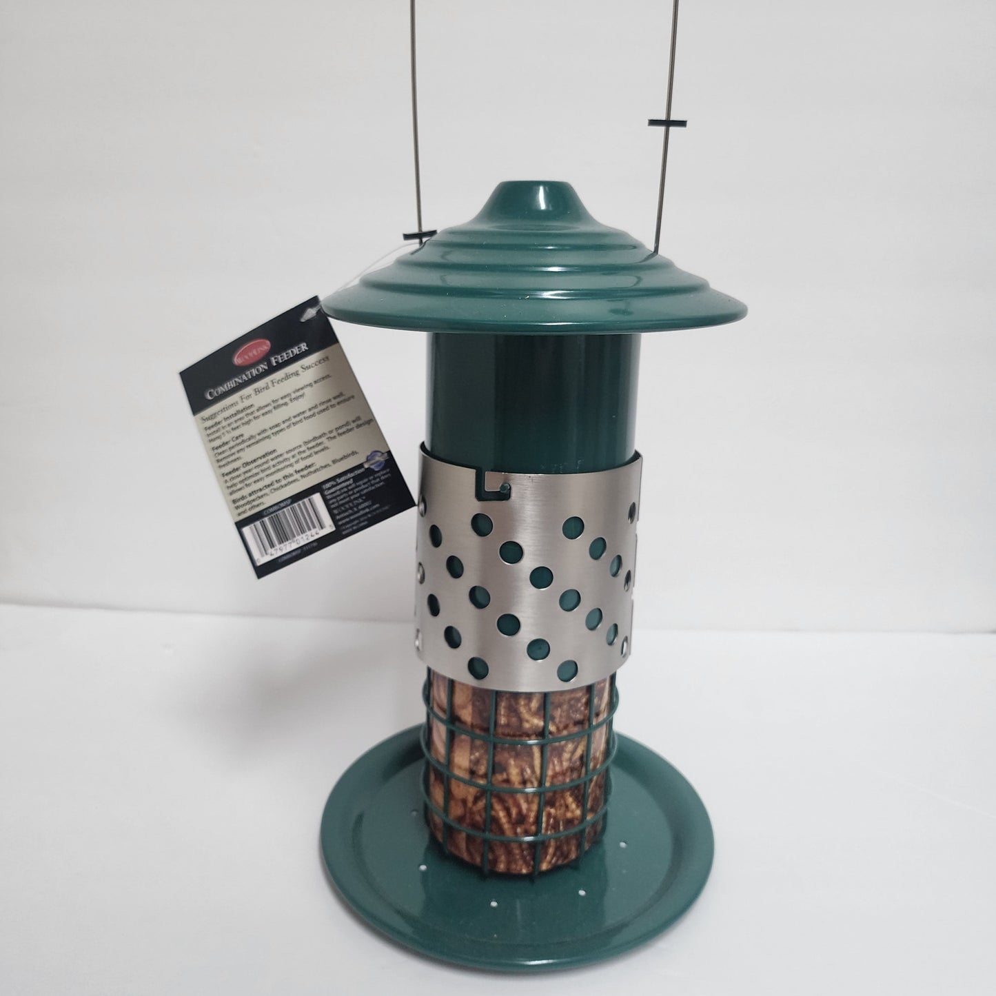 Green top and base with a silver center piece with holes