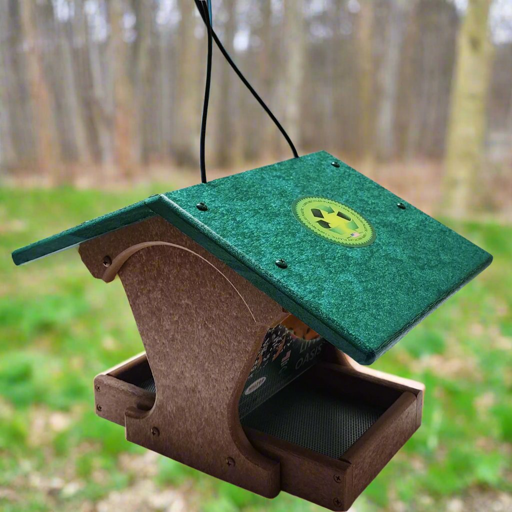 Tan Feeder with Green Roof