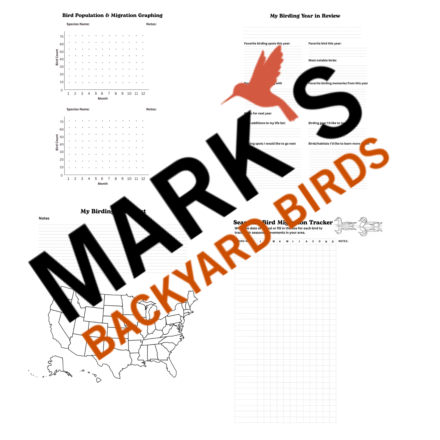 Bird Watching Field Journal | Mark's Backyard Birds
