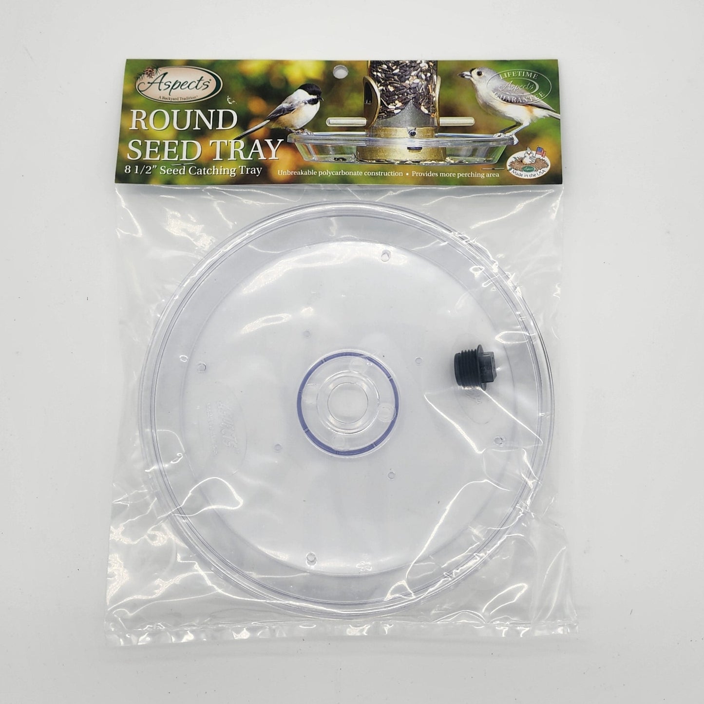 Round clear seed tray in package