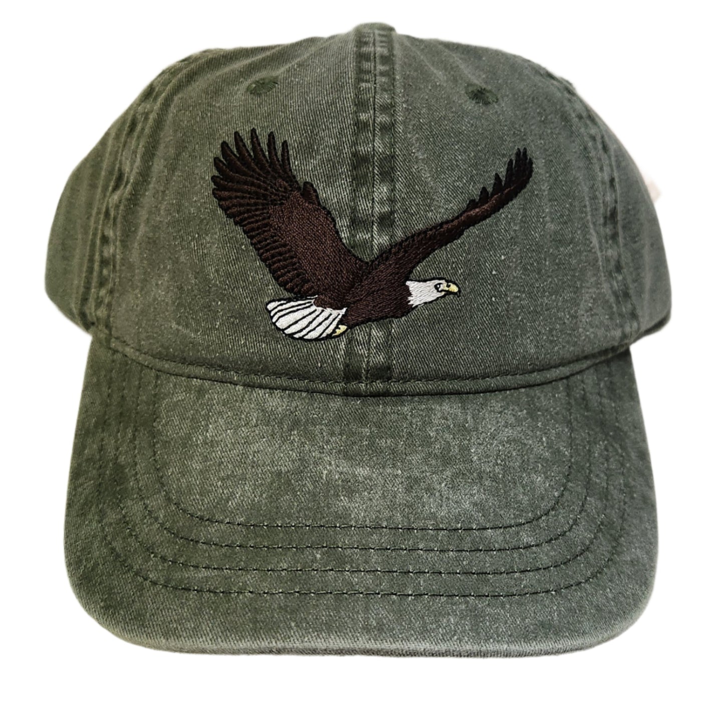 Green Ball Cap with flying Bald Eagle