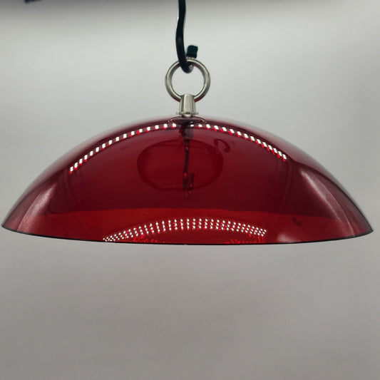 Red dome with silver ring hanger
