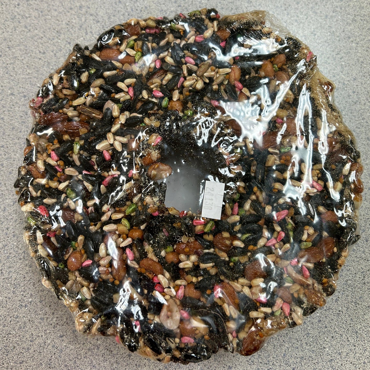 wreath shaped block of bird seed