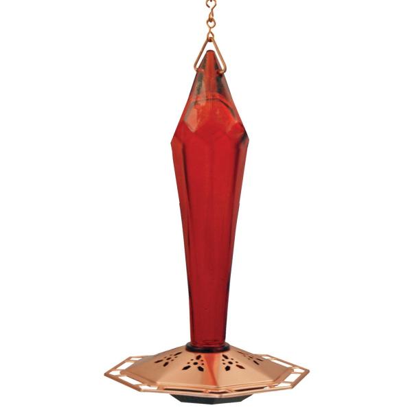 SE4000 Faceted Ruby Glass Hummingbird Feeder