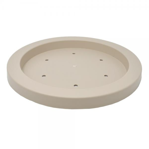 tan plastic bird bath insert