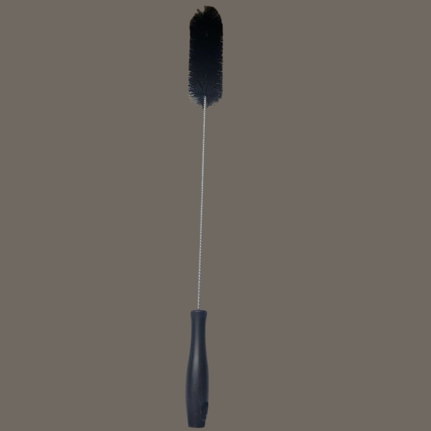 brush with long silver rod and black hande