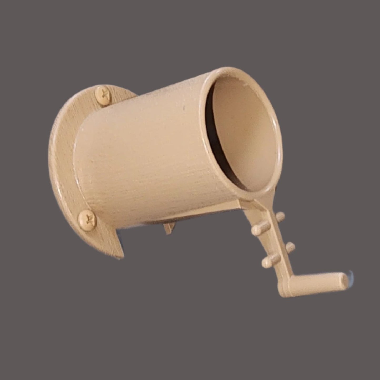 tan plastic tube with perch