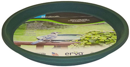 Green plastic bird bath insert