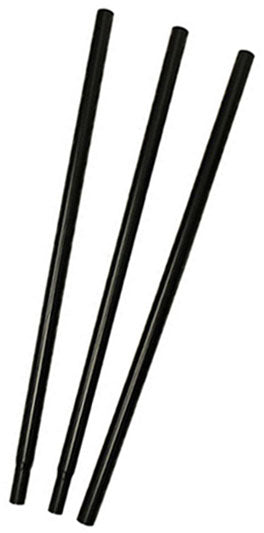 Three black metal sections of pole