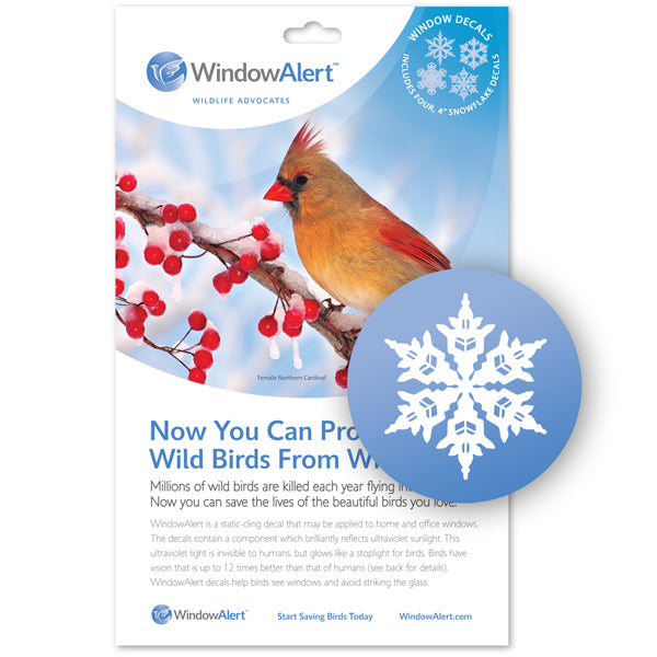 Snowflake UV sticker pack with cardinal