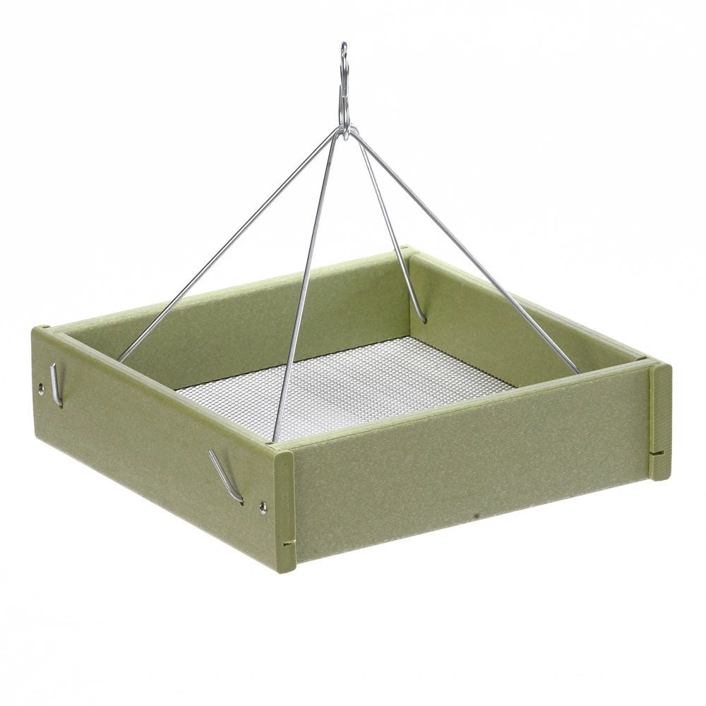 Green Hanging Tray Bird Feeder