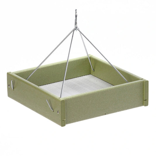 Green Hanging Tray Bird Feeder