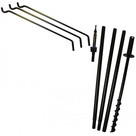 ERVA® 5 Piece Black Metal Pole Set