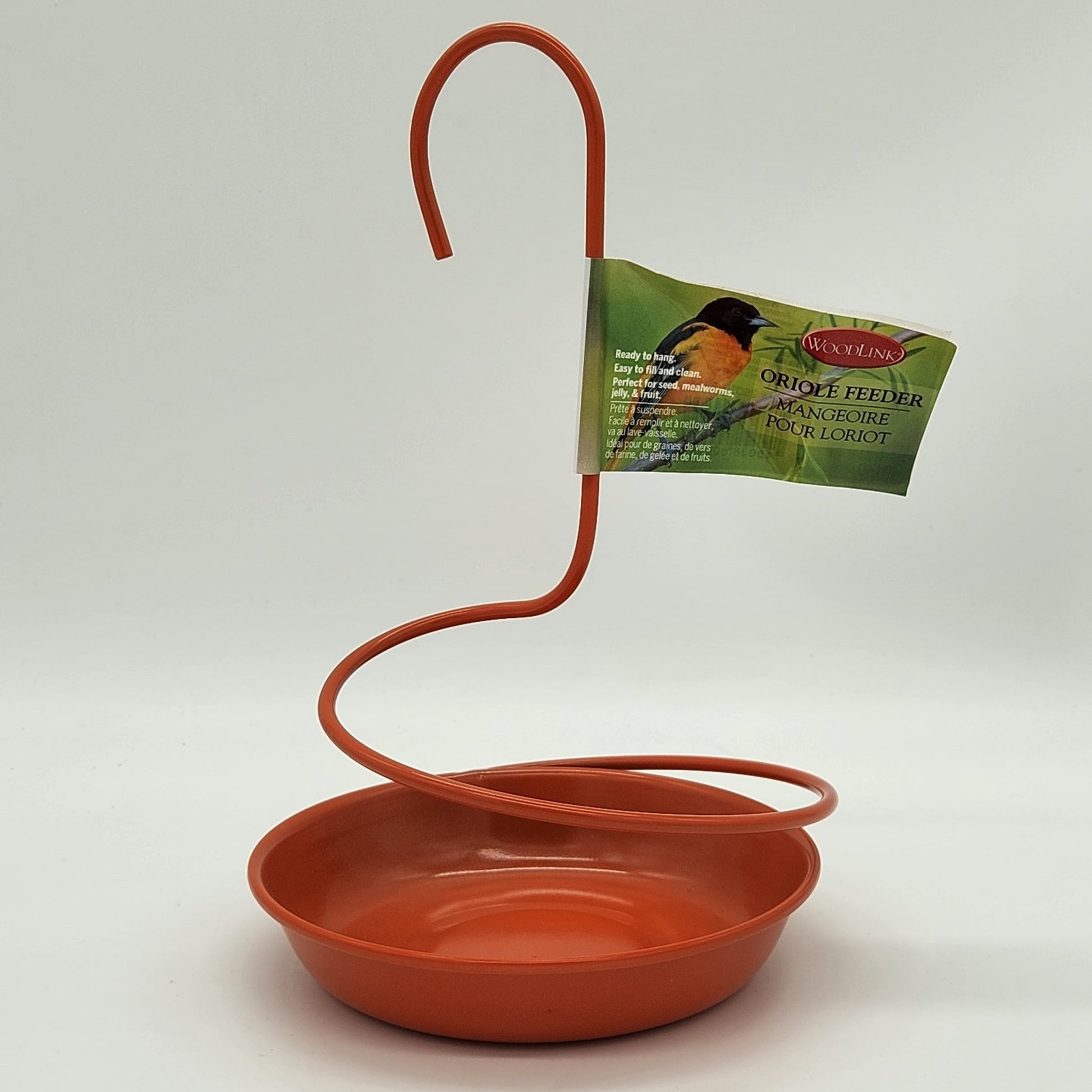 metal orange bowl with spiral hanger