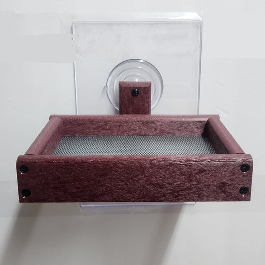 small cherry colored window tray