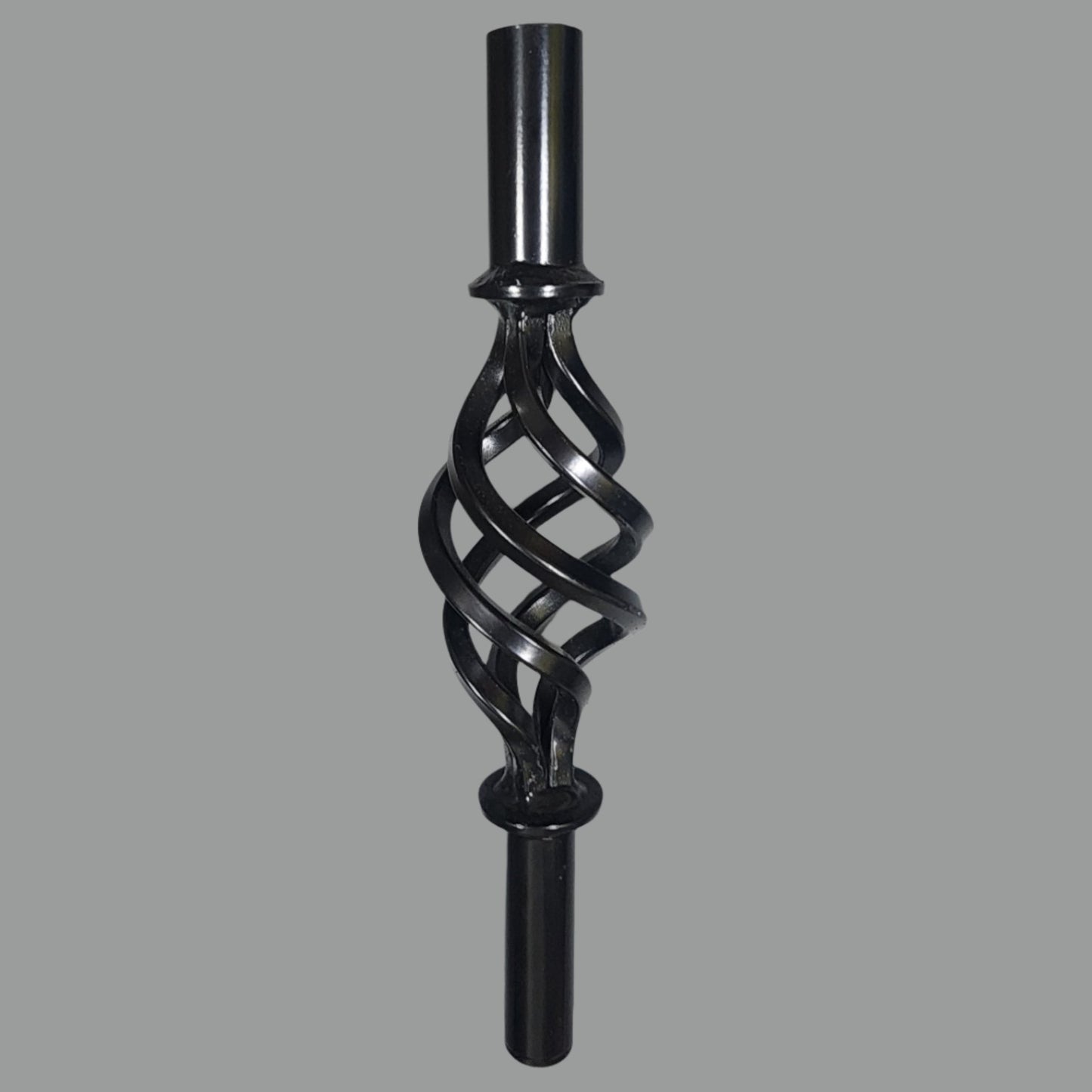 Black metal pipe with narrow end