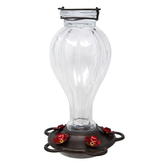 BE235 Clear Balloon Glass Hummingbird Feeder