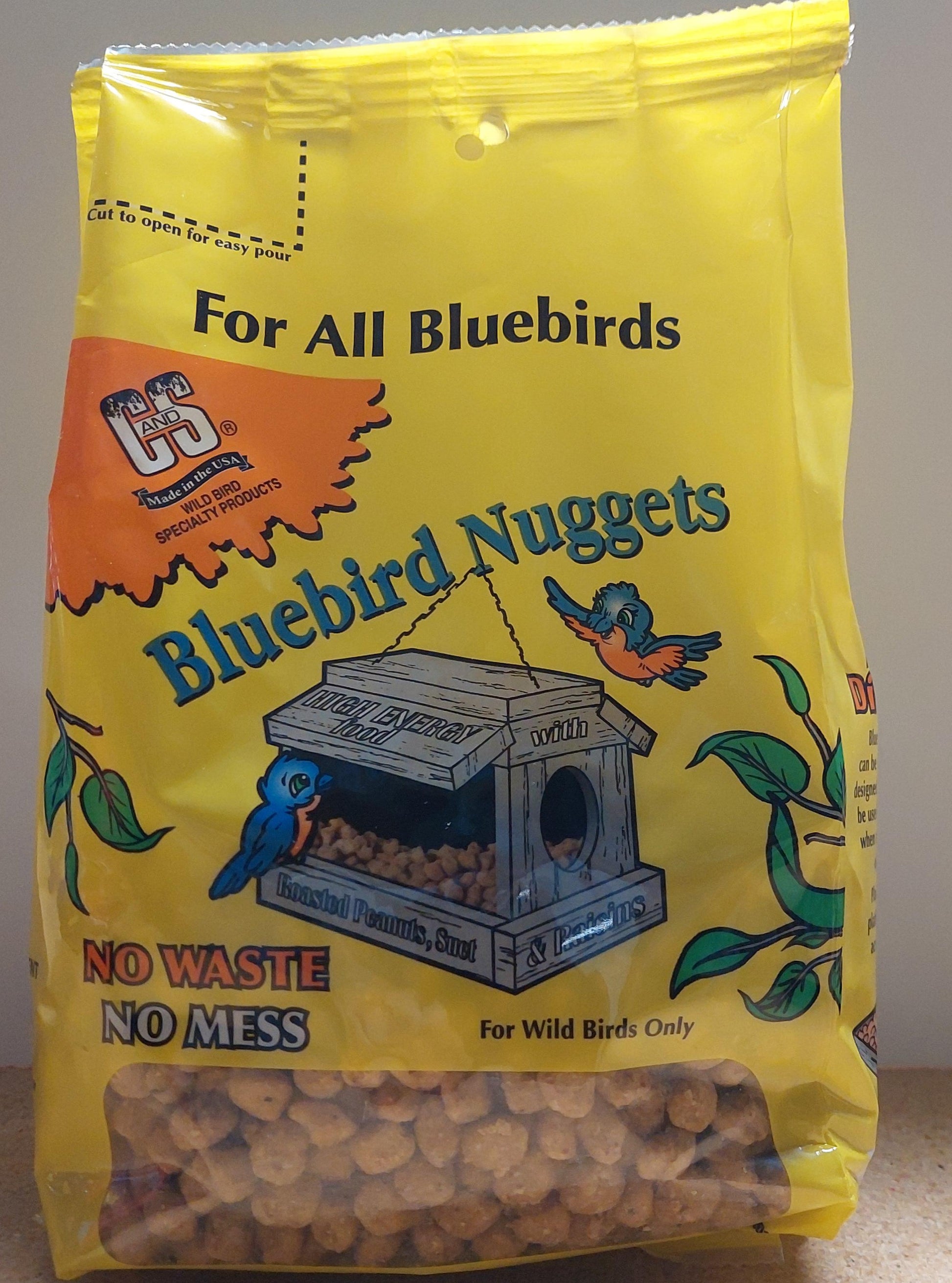 Bag of Bluebird Nuggets with a yellow label on a white background