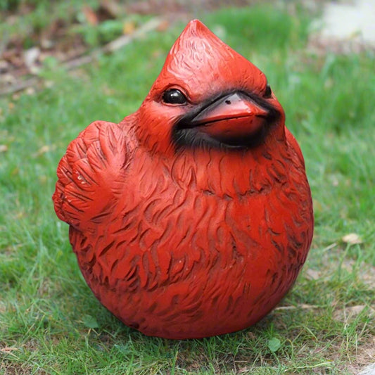 red cardinal yard ornament