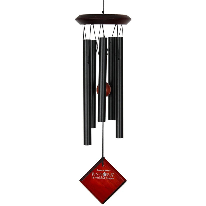 Wind Chime with 5 black pipes and top with woood paddle