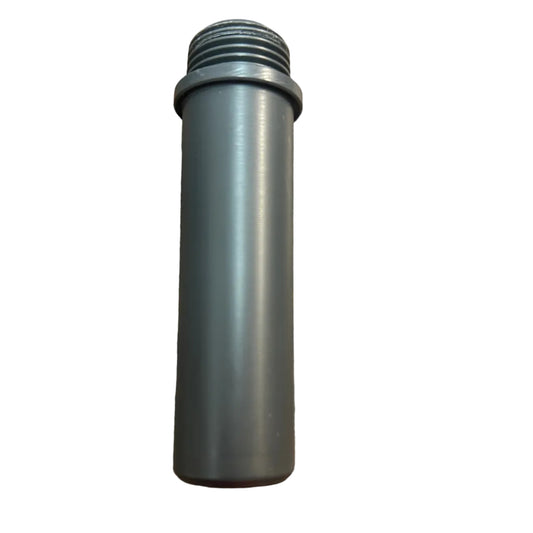 Gray threaded 1" plastic tube