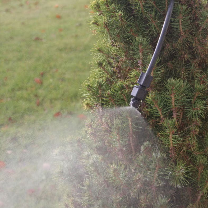 black hose with fine mist spray
