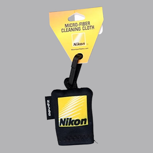 Yellow Nikon logo on black zipper pull