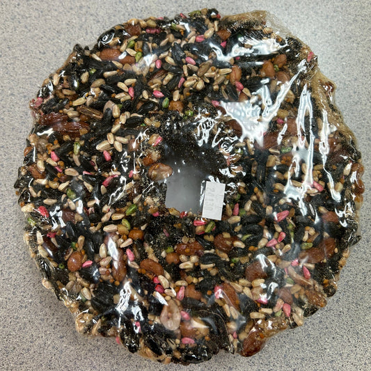 wreath shaped block of bird seed