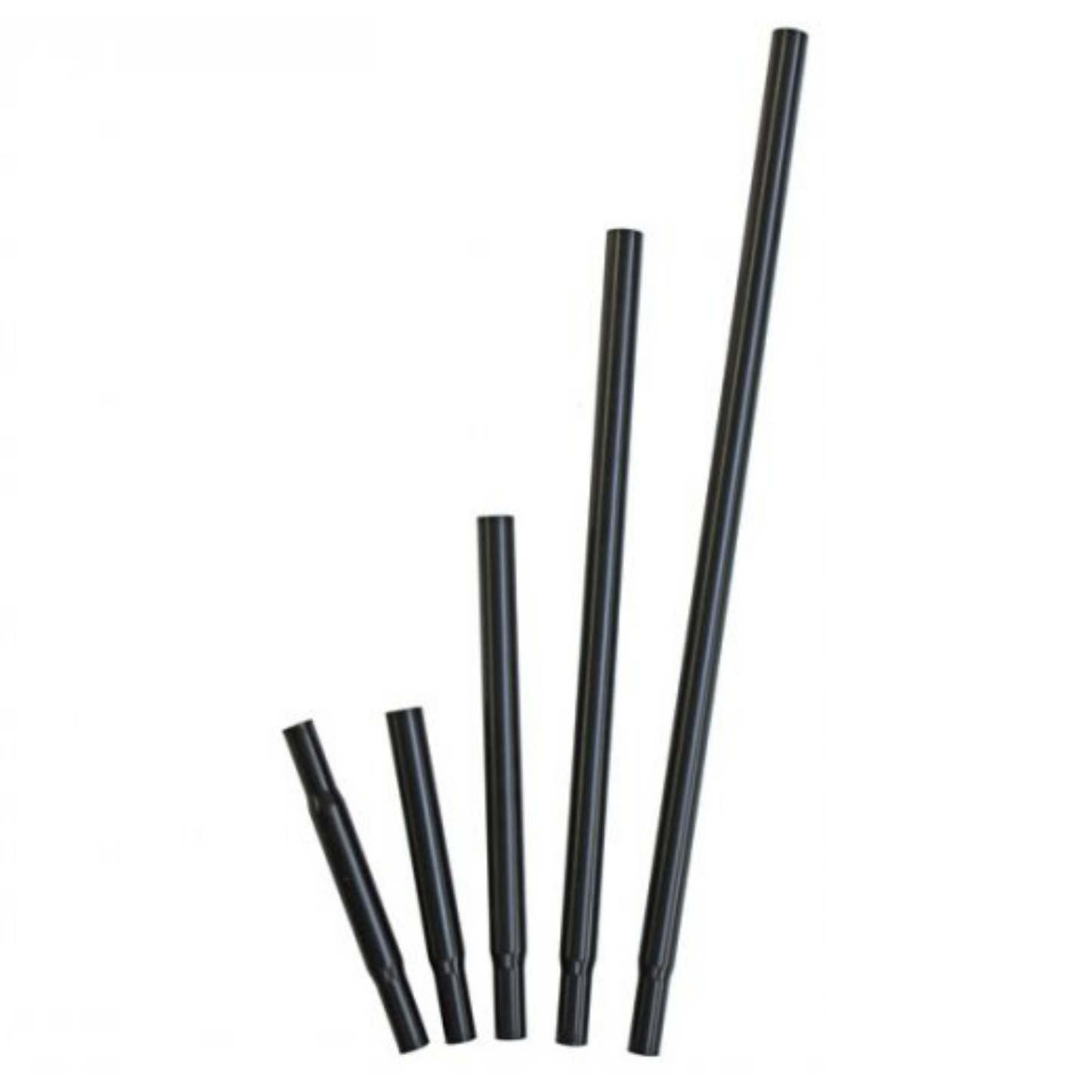 5 black tubular pole extensions