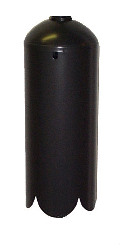 black metal cylinder shaped baffle