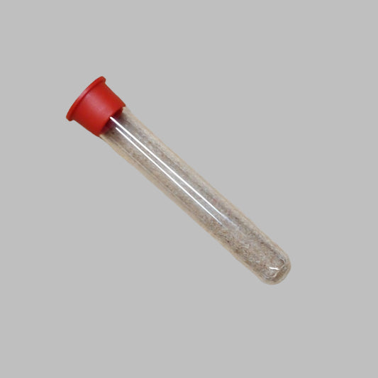 clear tube with red cap