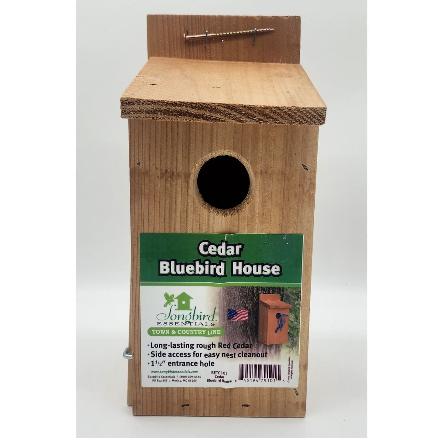 Cedar bluebird house with lable
