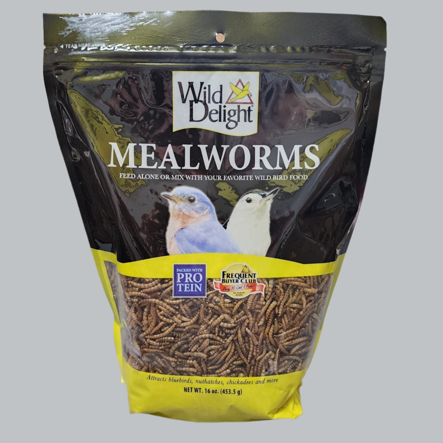 Black and Yellow bag dried mealworms