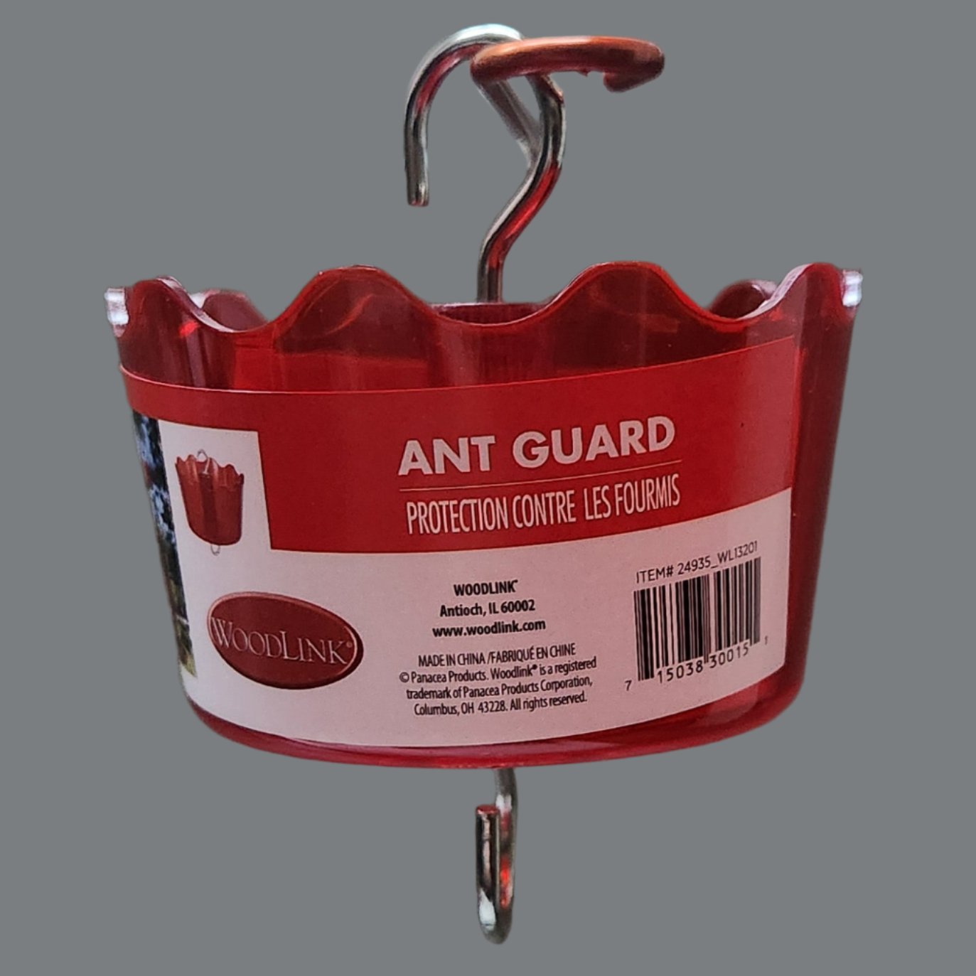 red cup with scalloped edes with Ant Guard label