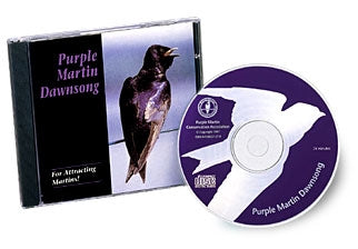 square case and round CD with purple martin on it