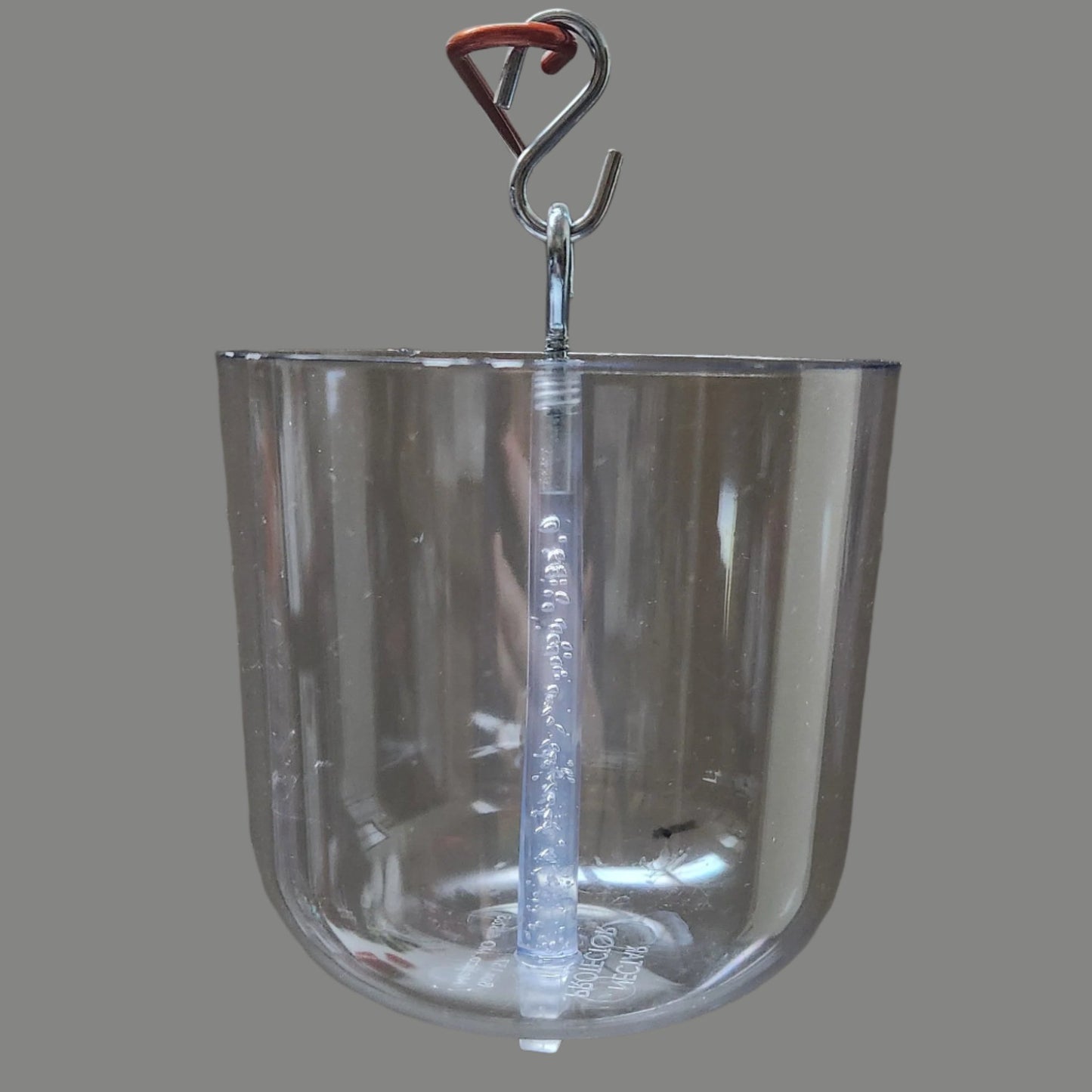 Clear cup with silver hanger