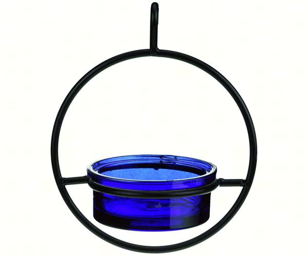 Cobalt Blue, metal ring mealworm dish feeder