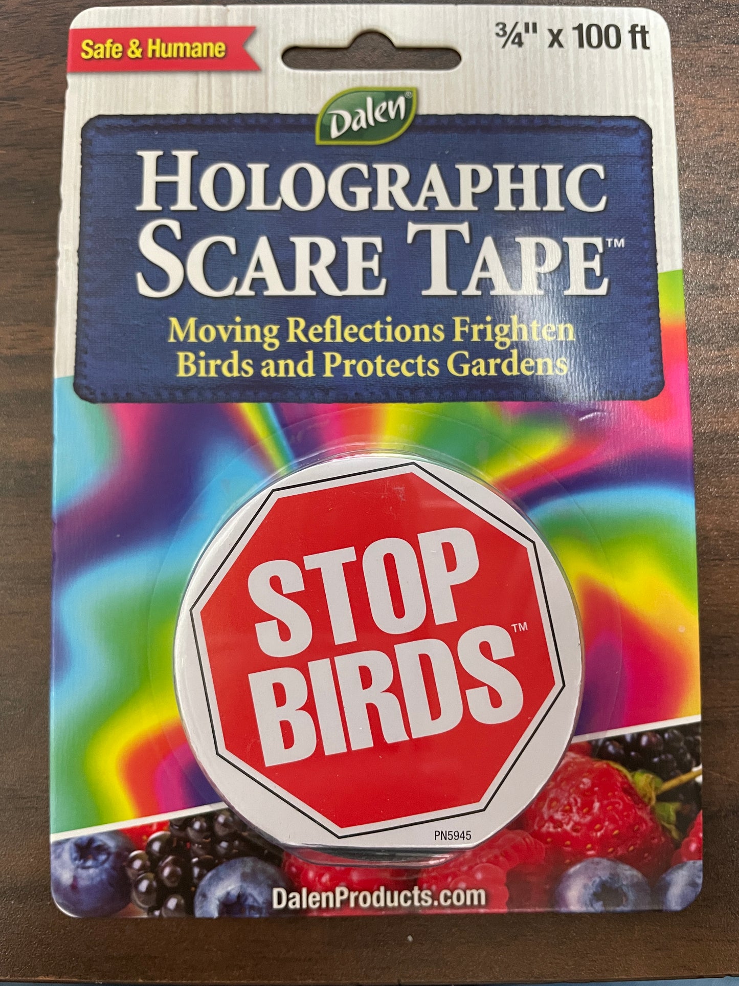 Package of holographic scare tape