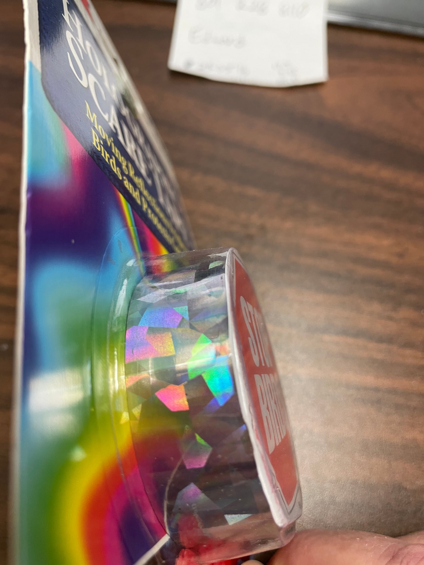 Package of holographic scare tape