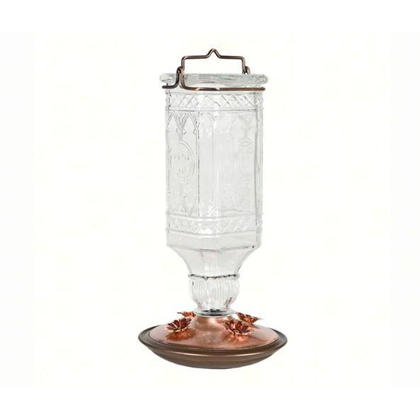 Antique Bottle Hummingbird Feeder Clear